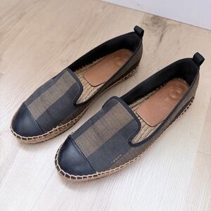 {Fendi} Classic Black & Brown Espadrilles